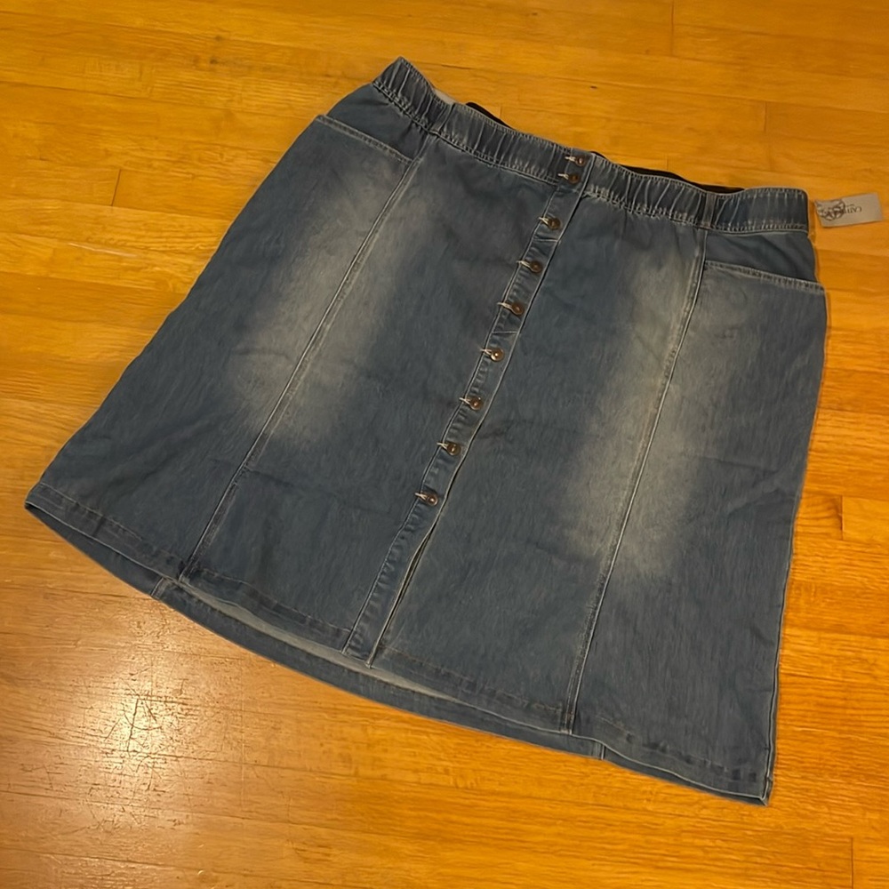 Denim midi skirt